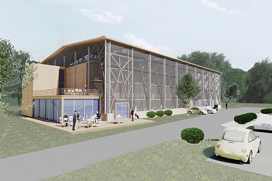 Holzhalle Kamera 1 aussen IBA